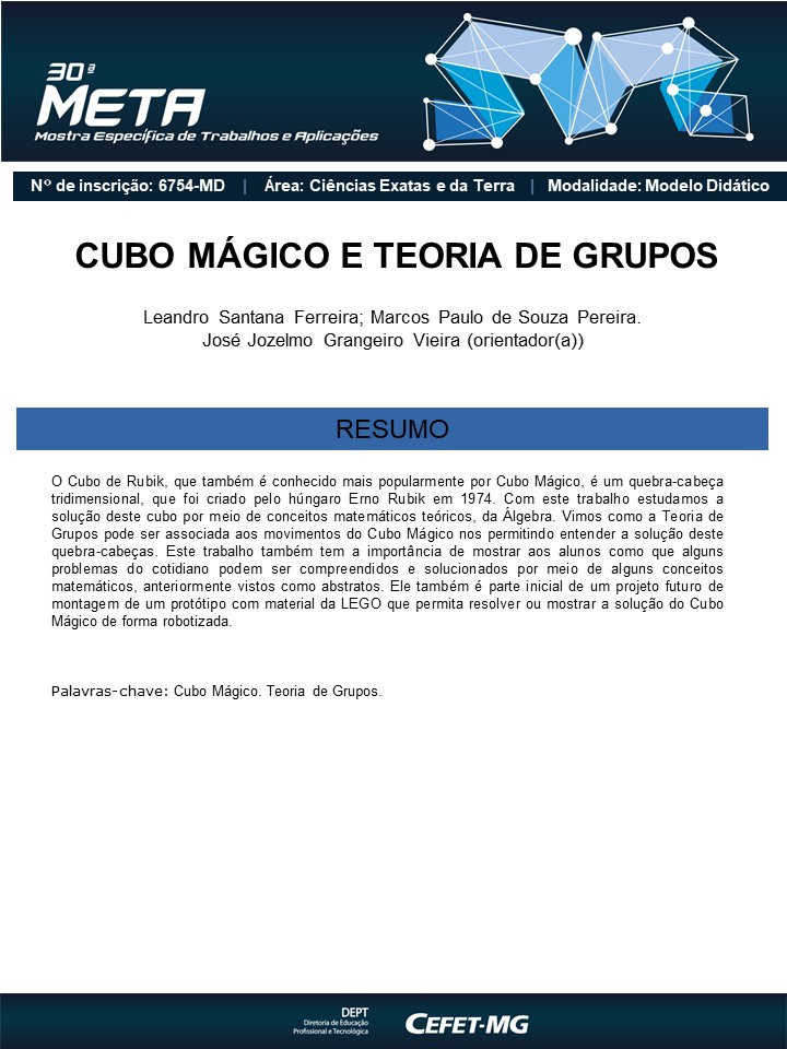 6754 MD – Cubo mágico e Teoria de Grupos